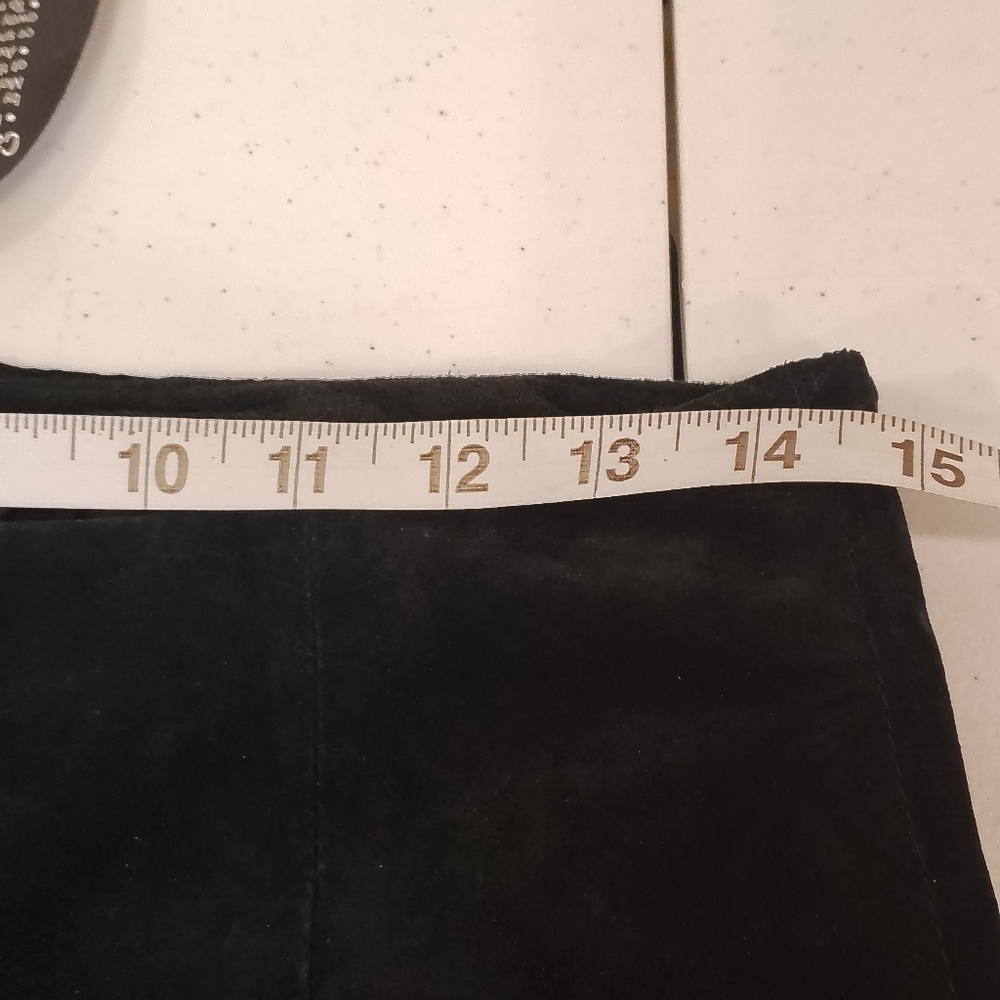Vintage Newport News Pants Women's Sz 8 Suede Leather Straight Leg Lined Zipper - Picture 7 of 11